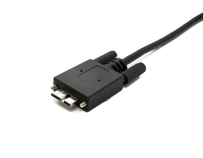 SYSTEM-S USB 3.0 Kabel 100 cm Micro B Stecker zu 3.1 Typ C Stecker Panel Mount Schraube 5 Gbit/s 100W