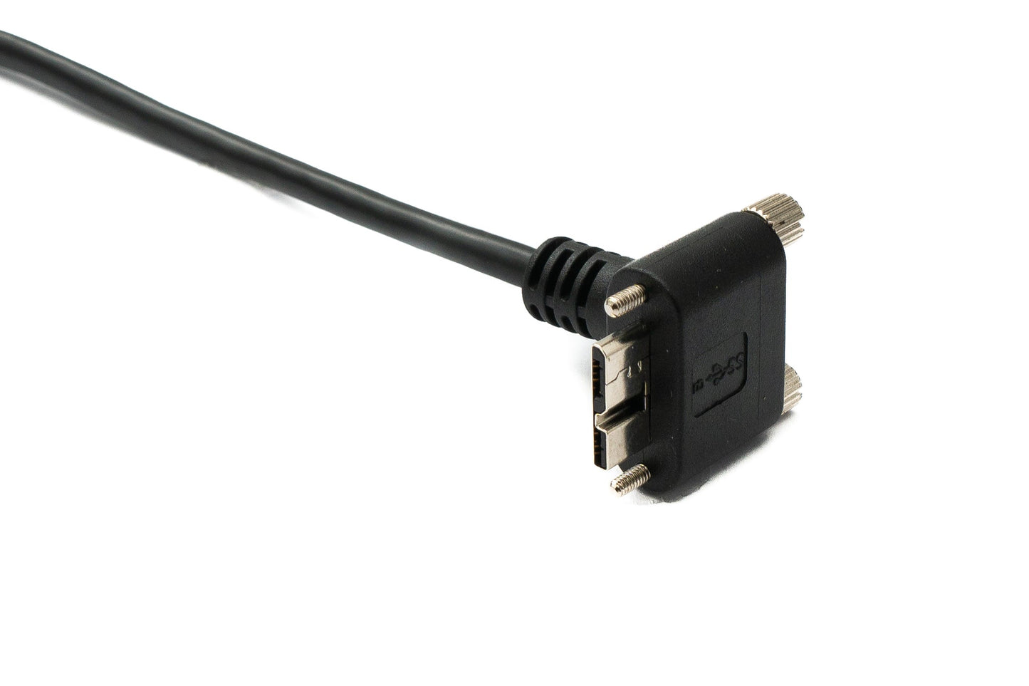 SYSTEM-S USB 3.0 Kabel 100 cm Micro B Stecker zu 3.1 Typ C Stecker Winkel Up Angled Panel Mount Schraube