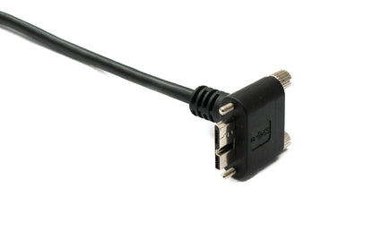 SYSTEM-S USB 3.0 Kabel 100 cm Micro B Stecker zu 3.1 Typ C Stecker Winkel Up Angled Panel Mount Schraube