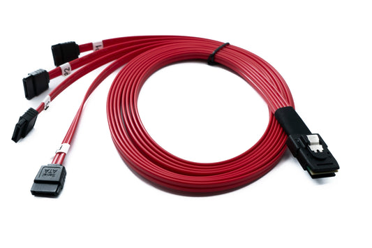 SYSTEM-S SFF-8087 cable 100 cm Mini SAS 36 pin to 4x SATA 7 pin for RAID hard drive motherboard