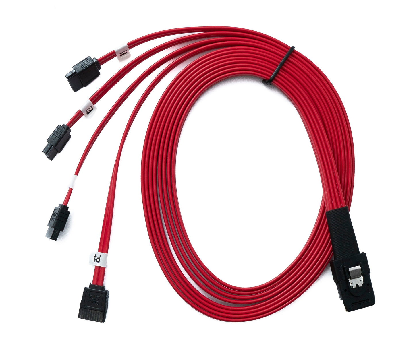 SYSTEM-S SFF-8087 Kabel 100 cm Mini SAS 36 Pin zu 4x SATA 7 Pin für RAID Festplatte Motherboard