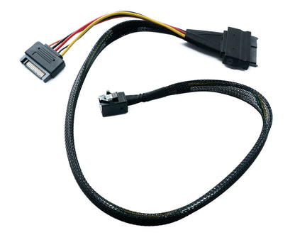 SYSTEM-S SFF-8643 Kabel 100 cm Mini SAS HD zu U.2 SFF-8639 NVMe für SSD Festplatte Motherboard