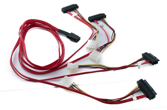 SYSTEM-S SFF-8087 Kabel 100 cm Mini SAS 36 Pin zu 4x SAS 29 Pin SFF-8482 für RAID Festplatte Motherboard