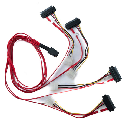 SYSTEM-S SFF-8087 cable 100 cm Mini SAS 36 pin to 4x SAS 29 pin SFF-8482 for RAID hard drive motherboard