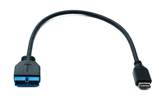 SYSTEM-S USB 3.1 cable 50 cm Type E male to 19 pin male motherboard in black