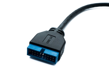 SYSTEM-S USB 3.1 Kabel 50 cm Typ E Stecker zu 19 Pin Stecker Motherboard in Schwarz