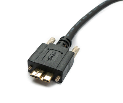 SYSTEM-S USB 3.0 cable 100 cm Micro B male to 3.0 Type A male panel mount screw 5 Gbit/s 100W