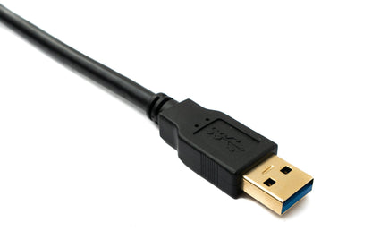 SYSTEM-S USB 3.0 cable 100 cm Micro B male to 3.0 Type A male panel mount screw 5 Gbit/s 100W