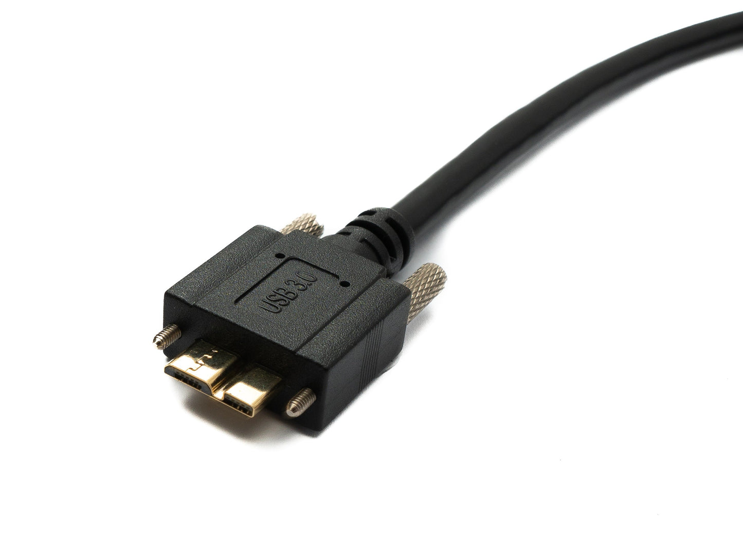 SYSTEM-S USB 3.0 cable 180 cm Micro B male to 3.0 Type A male panel mount screw 5 Gbit/s 100W