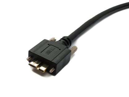 SYSTEM-S USB 3.0 cable 180 cm Micro B male to 3.0 Type A male panel mount screw 5 Gbit/s 100W
