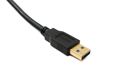 SYSTEM-S USB 3.0 cable 180 cm Micro B male to 3.0 Type A male panel mount screw 5 Gbit/s 100W