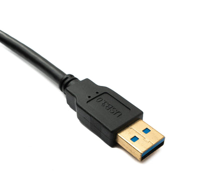 SYSTEM-S USB 3.0 Kabel 3 m Micro B Stecker zu 3.0 Typ A Stecker Panel Mount Schraube 5 Gbit/s 100W
