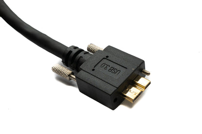 SYSTEM-S USB 3.0 Kabel 5 m Micro B Stecker zu 3.0 Typ A Stecker Panel Mount Schraube 5 Gbit/s 100W