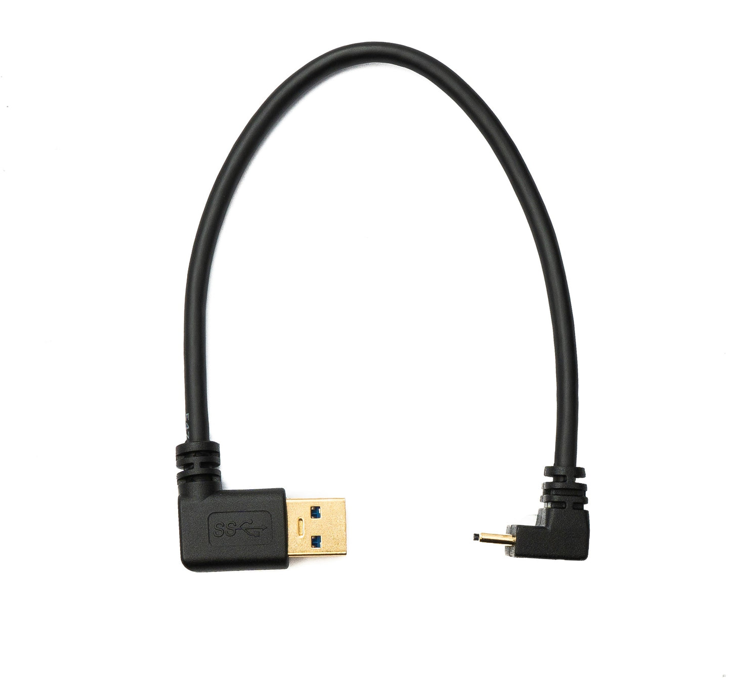 SYSTEM-S USB 3.1 Kabel 20 cm Typ C Stecker zu 3.0 A Stecker aufwärts abwärts links gewinkelt 5 Gbit/s 100W