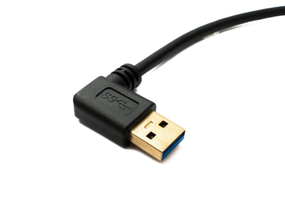SYSTEM-S USB 3.1 Kabel 20 cm Typ C Stecker zu 3.0 A Stecker aufwärts abwärts links gewinkelt 5 Gbit/s 100W
