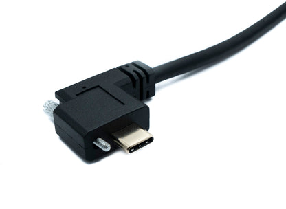 SYSTEM-S USB 3.1 Gen 2 Kabel 100 cm Typ C Stecker zu Stecker Double Screw Winkel Left Right 10 Gbit/s