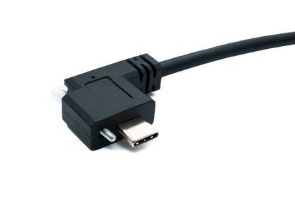 SYSTEM-S USB 3.1 Gen 2 Kabel 200 cm Typ C Stecker zu Stecker Double Screw Winkel Left Right 10 Gbit/s