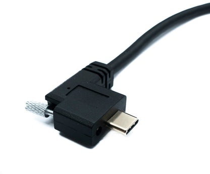 SYSTEM-S USB 3.1 Gen 2 Kabel 30 cm Typ C Stecker zu Stecker Double Screw Winkel Left Right 10 Gbit/s