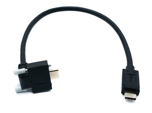 SYSTEM-S USB 3.1 Gen 2 cable 30 cm Type C male to male double screw angled up down 10 Gbit/s