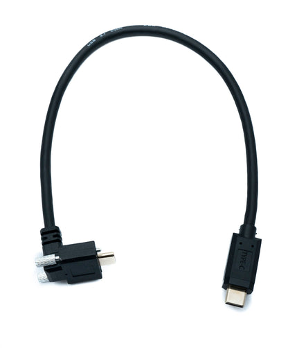 SYSTEM-S USB 3.1 Gen 2 cable 30 cm Type C male to male double screw angled up down 10 Gbit/s