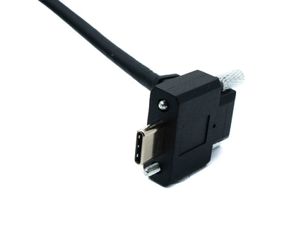 SYSTEM-S USB 3.1 Gen 2 Kabel 200 cm Typ C Stecker zu Stecker Double Screw Winkel Up Down 10 Gbit/s