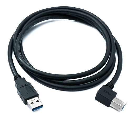 SYSTEM-S USB 3.0 cable 150 cm type B male to A male angled down angled 5 Gbit/s 100W in black