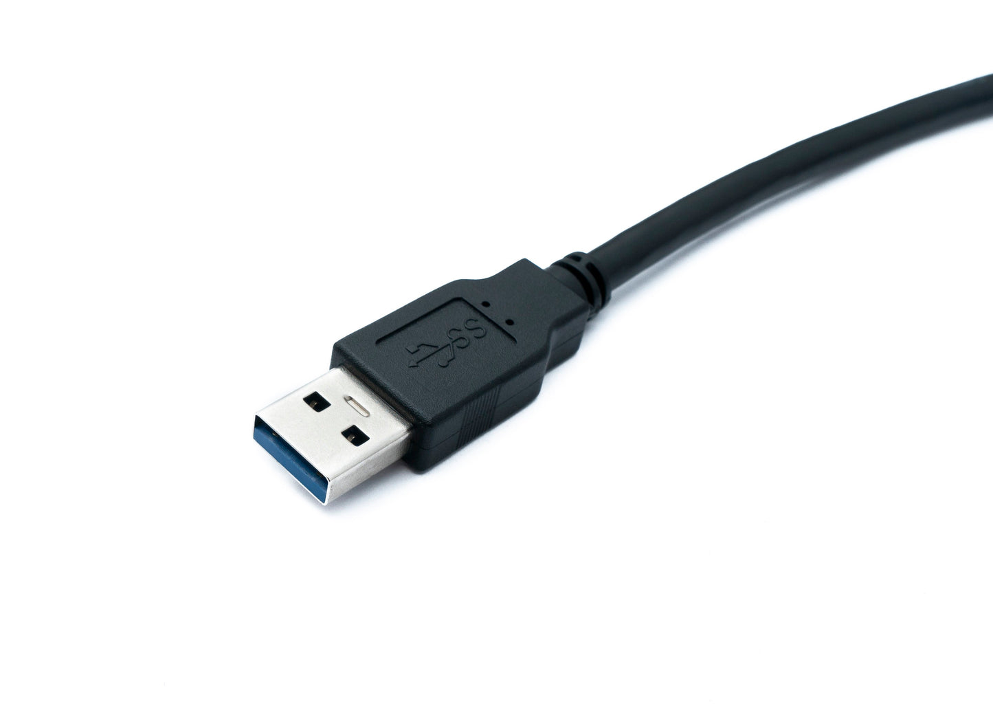 SYSTEM-S USB 3.0 Kabel 150 cm Typ B Stecker zu A Stecker Winkel Right Angled 5 Gbit/s 100W in Schwarz