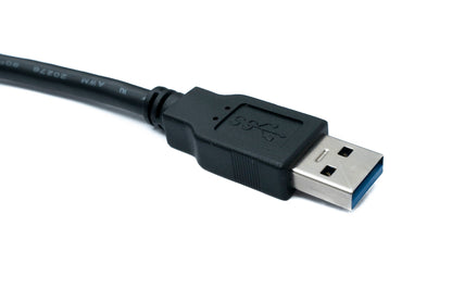 SYSTEM-S USB 3.0 cable 50 cm type B male to A male angled left angled 5 Gbit/s 100W in black