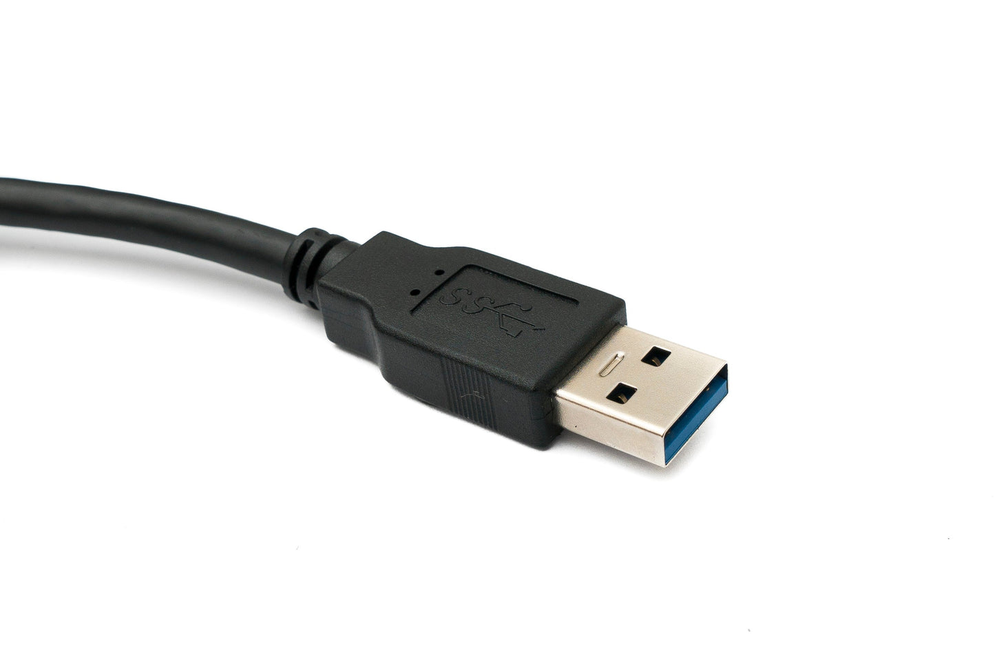 SYSTEM-S USB 3.0 Kabel 50 cm Typ B Stecker zu A Stecker Winkel Up Angled 5 Gbit/s 100W in Schwarz