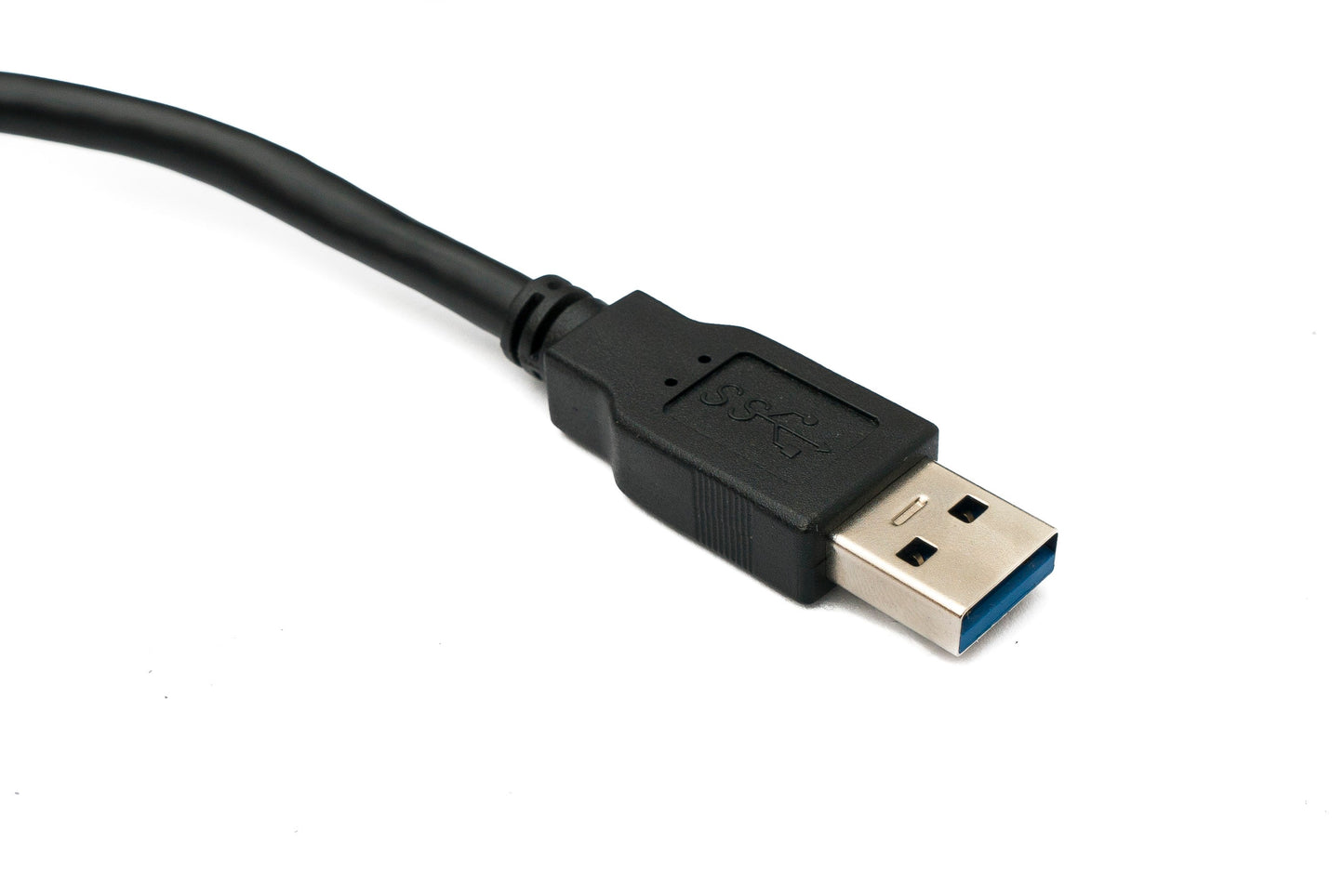 SYSTEM-S USB 3.0 Kabel 50 cm Typ B Stecker zu A Stecker Winkel Right Angled 5 Gbit/s 100W in Schwarz
