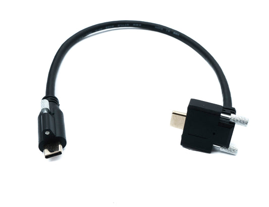 SYSTEM-S USB 3.1 Gen 2 cable 30 cm Type C male to male single double screw angled up down 10 Gbit/s 100W