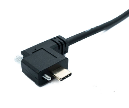 SYSTEM-S USB 3.1 Gen 2 Kabel 200 cm Typ C Stecker zu Stecker Single Screw Winkel Left Right 10 Gbit/s 100W