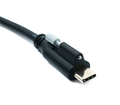 SYSTEM-S USB 3.1 Gen 2 Kabel 200 cm Typ C Stecker zu Stecker Single Screw Winkel Left Right 10 Gbit/s 100W