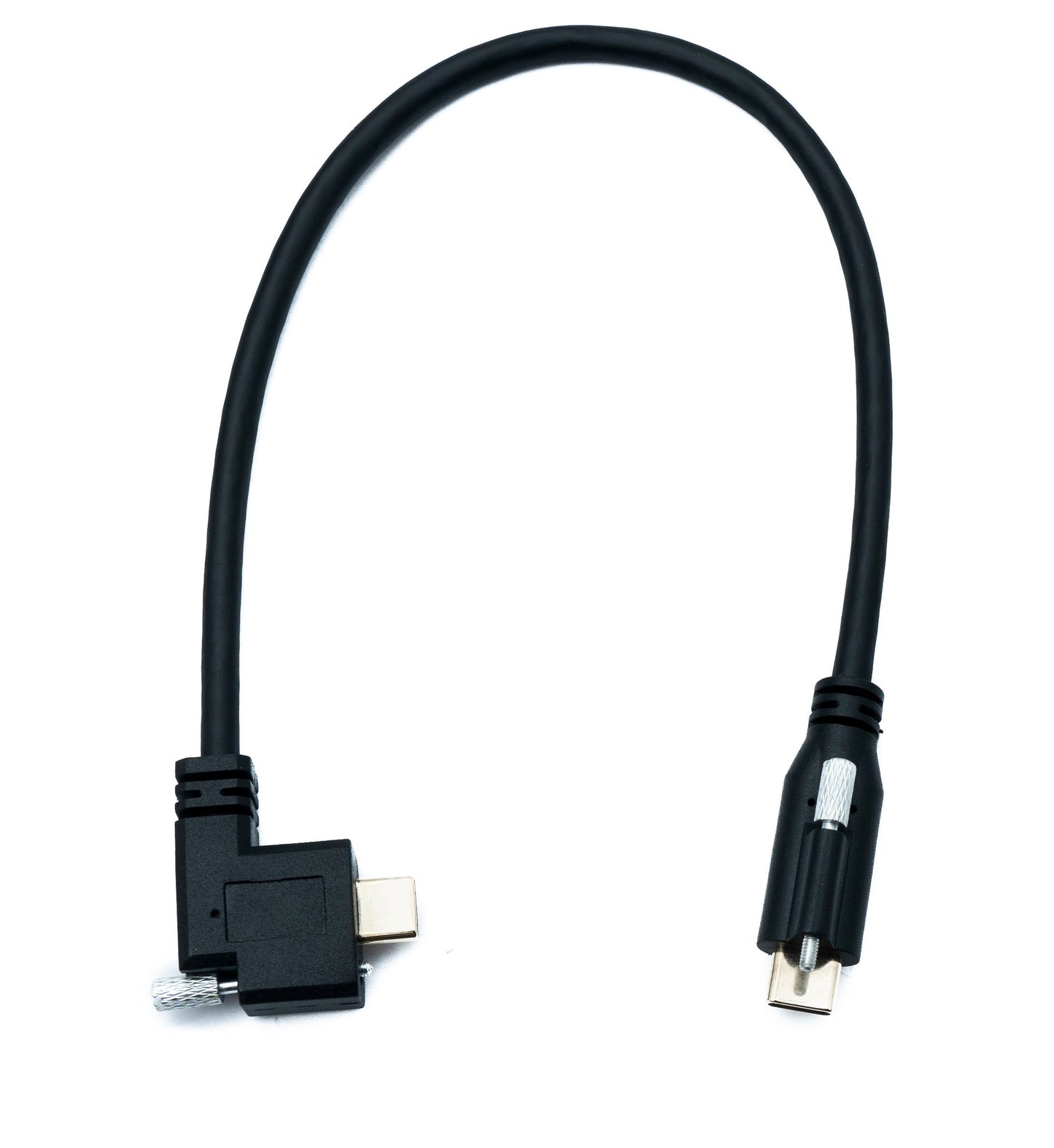 SYSTEM-S USB 3.1 Gen 2 Kabel 30 cm Typ C Stecker zu Stecker Single Screw Winkel Left Right 10 Gbit/s 100W