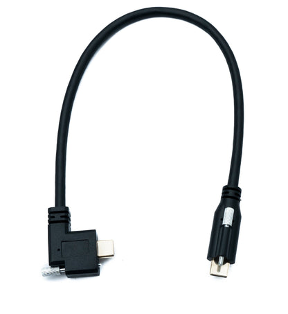 SYSTEM-S USB 3.1 Gen 2 Kabel 30 cm Typ C Stecker zu Stecker Single Screw Winkel Left Right 10 Gbit/s 100W