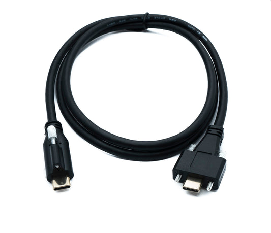 SYSTEM-S USB 3.1 Gen 2 cable 100 cm Type C male to male single double screw 10 Gbit/s 100W