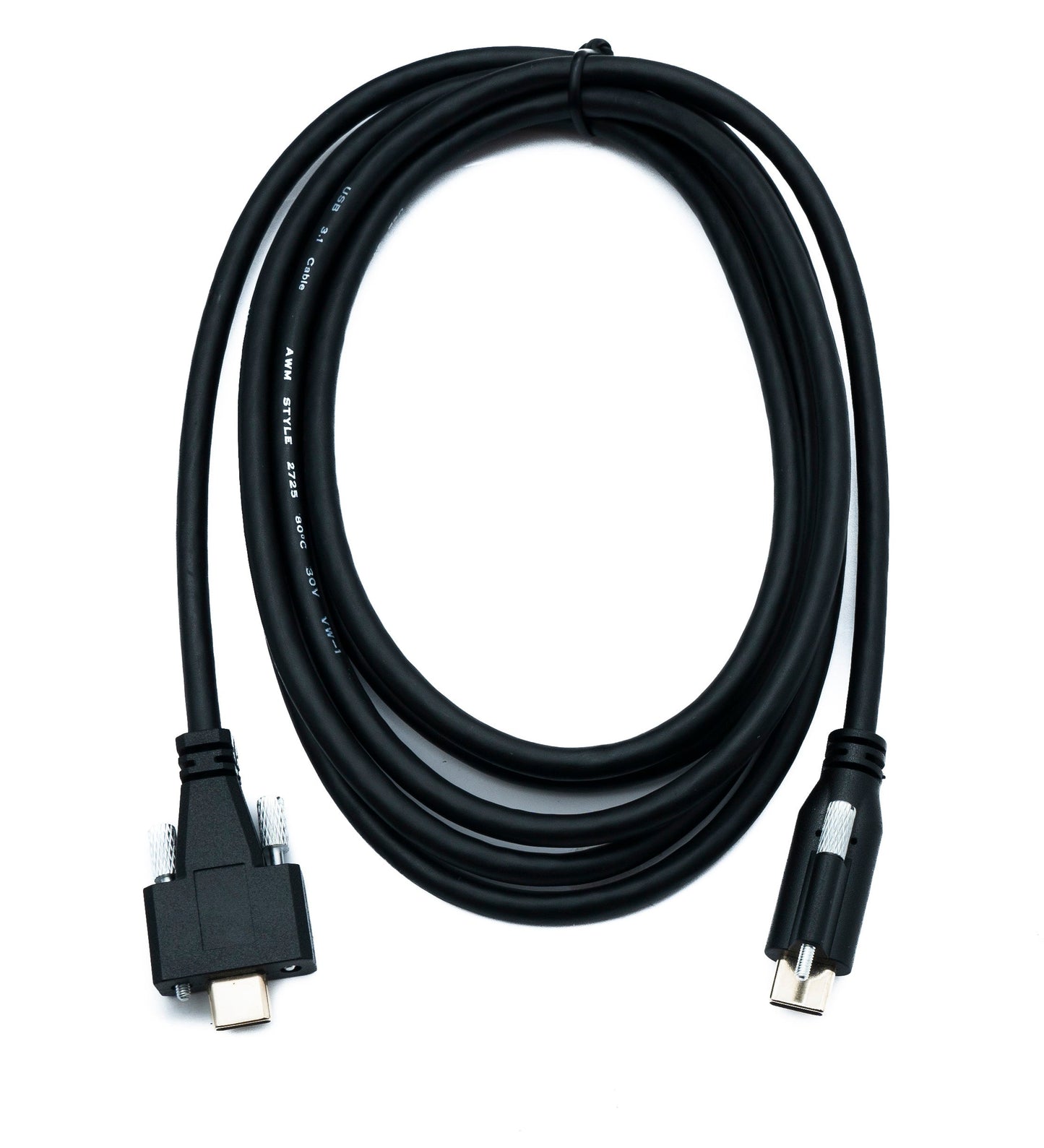 SYSTEM-S USB 3.1 Gen 2 Kabel 200 cm Typ C Stecker zu Stecker Single Double Screw 10 Gbit/s 100W