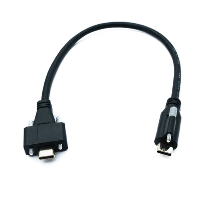 SYSTEM-S USB 3.1 Gen 2 Cable 30 cm Type C Male to Male Single Double Screw 10 Gbit/s 100W