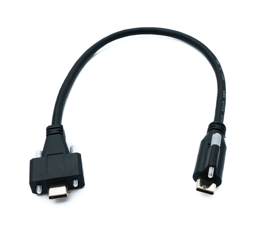 SYSTEM-S USB 3.1 Gen 2 Kabel 30 cm Typ C Stecker zu Stecker Single Double Screw 10 Gbit/s 100W