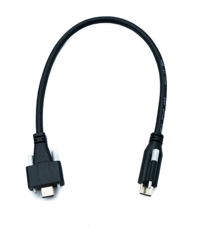 SYSTEM-S USB 3.1 Gen 2 Cable 30 cm Type C Male to Male Single Double Screw 10 Gbit/s 100W