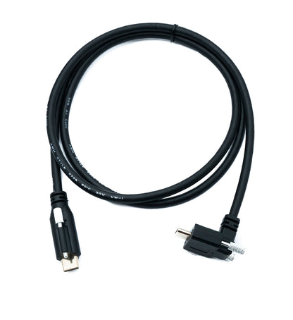 SYSTEM-S USB 3.1 Gen 2 Kabel 100 cm Typ C Stecker zu Stecker Single Double Screw Winkel Up Down 10 Gbit/s 100W