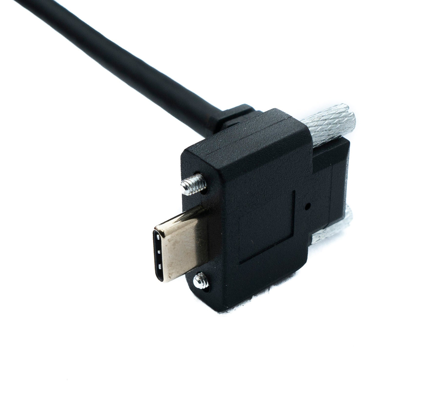 SYSTEM-S USB 3.1 Gen 2 Kabel 100 cm Typ C Stecker zu Stecker Single Double Screw Winkel Up Down 10 Gbit/s 100W