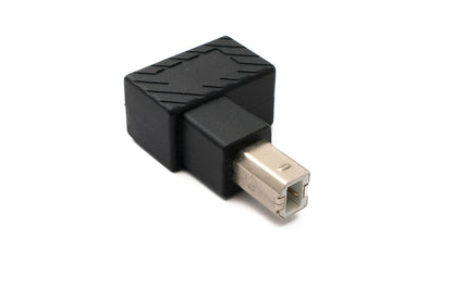 SYSTEM-S USB 2.0 Adapter Typ B Stecker zu Buchse abfwärts gewinkelt Winkel Kabel in Schwarz