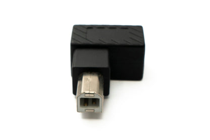 SYSTEM-S USB 2.0 Adapter Typ B Stecker zu Buchse links gewinkelt Winkel Kabel in Schwarz