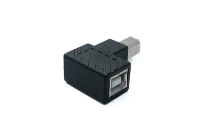 SYSTEM-S USB 2.0 Adapter Typ B Stecker zu Buchse rechts gewinkelt Winkel Kabel in Schwarz