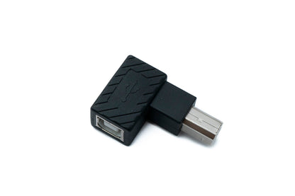 SYSTEM-S USB 2.0 Adapter Typ B Stecker zu Buchse rechts gewinkelt Winkel Kabel in Schwarz