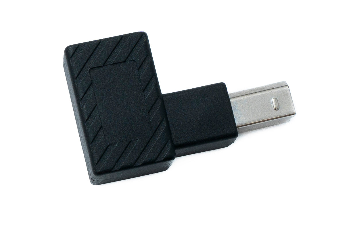SYSTEM-S USB 2.0 Adapter Typ B Stecker zu Buchse aufwärts gewinkelt Winkel Kabel in Schwarz