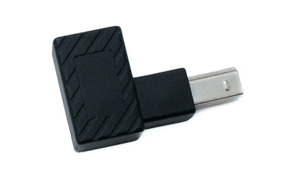 SYSTEM-S USB 2.0 Adapter Typ B Stecker zu Buchse aufwärts gewinkelt Winkel Kabel in Schwarz