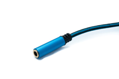 SYSTEM-S Audio USB Kabel 100 cm 3,5mm Klinke Buchse zu 2.0 Typ A Stecker AUX geflochten Blau