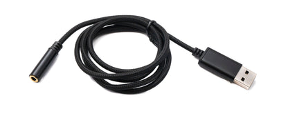 SYSTEM-S Audio USB Kabel 100 cm 3,5mm Klinke Buchse zu 2.0 Typ A Stecker AUX geflochten Schwarz